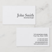 Carte de visite d'anesthésiste blanc clair (Devant / Derrière)