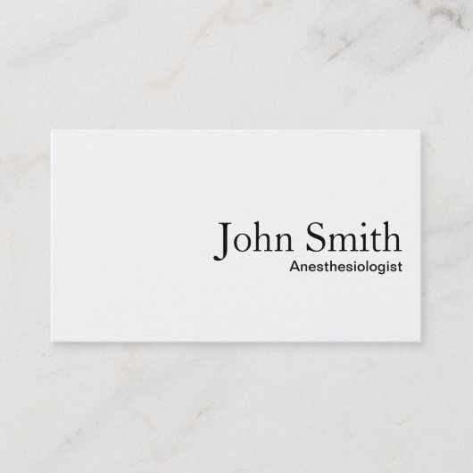 Carte de visite d'anesthésiste blanc clair (Devant)