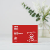 Carte De Visite Danger ! ! Les mines ! ! SYMBOLE ☠ Cambodgien Khme (Debout devant)