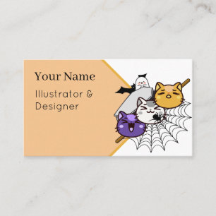 Carte De Visite Dango Chat Effrayant - Japonais Gothique Kawaii en