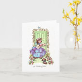 Carte de visite d'anniversaire vintage (Fleur jaune)