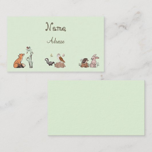 Carte De Visite Dans la forêt  (Devant / Derrière)
