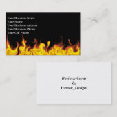 Carte De Visite Dans le feu (Devant / Derrière)