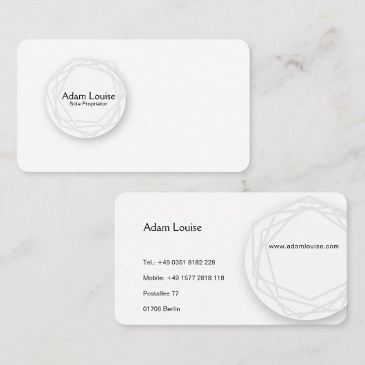 Carte De Visite dans le monde entier (Devant / Derrière)