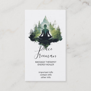 Carte De Visite Dans le silence Méditation en forêt