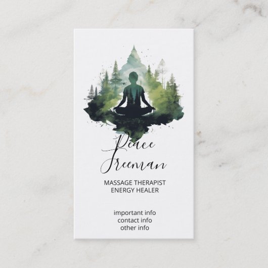 Carte De Visite Dans le silence | Méditation en forêt (Devant)