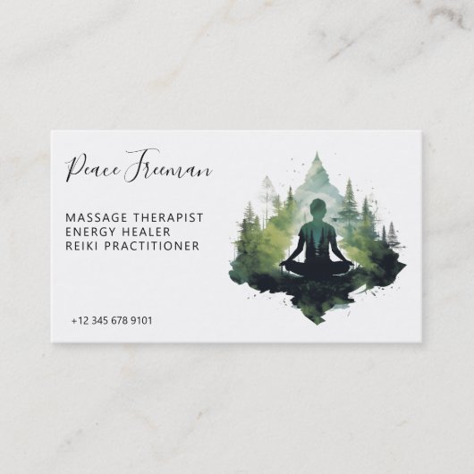 Carte De Visite Dans le silence | Méditation en forêt (Devant)