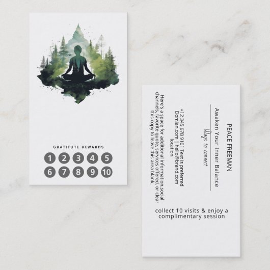 Carte De Visite Dans le silence | Méditation en forêt (Devant / Derrière)