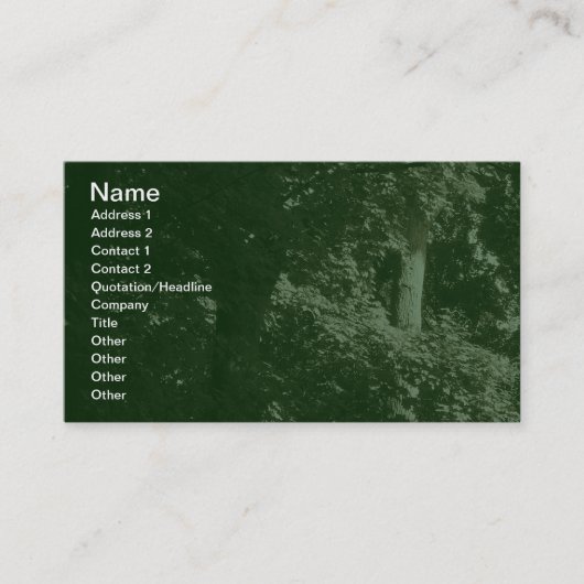 Carte De Visite Dans les arbres - Vert foncé (Devant)