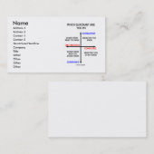 Carte De Visite Dans Quel Quadrant Vous Trouvez ? (Humour des conn (Devant / Derrière)