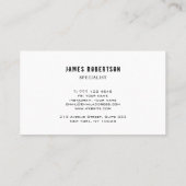 Carte de visite dans un style brutal avec arrière- (Dos)