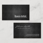 Carte De Visite Danse Artiste Cool Métal Noir Simplicité (Devant / Derrière)
