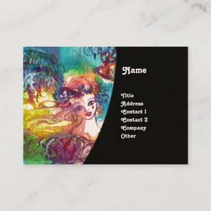 Carte De Visite DANSE CARNAVALE / Bal mascarade vénitienne, Noir