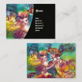 Carte De Visite DANSE CARNAVALE / Bal mascarade vénitienne, Noir (Devant / Derrière)