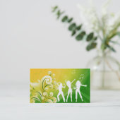 Carte De Visite Danse de jaune de vert de musique d'affaires de (Debout devant)