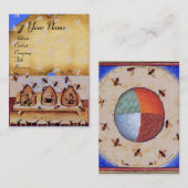 CARTE DE VISITE DANSE DES HONEY BEES AVEC QUATRE ÉLÉMENTS (Devant / Derrière)