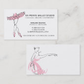 Carte De Visite Danse d'instruction de l'école de ballet (Devant / Derrière)