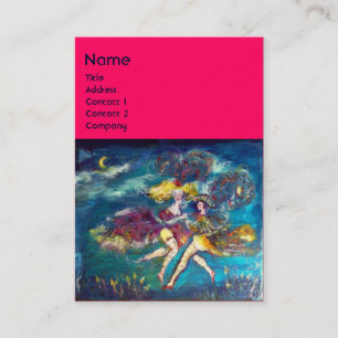 Carte De Visite DANSE ET MUSIQUE DANS LE MONOGRAM DE NUIT, bleu