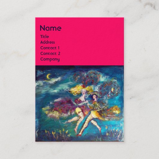 Carte De Visite DANSE ET MUSIQUE DANS LE MONOGRAM DE NUIT, bleu (Devant)