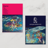 Carte De Visite DANSE ET MUSIQUE DANS LE MONOGRAM DE NUIT, bleu (Devant / Derrière)