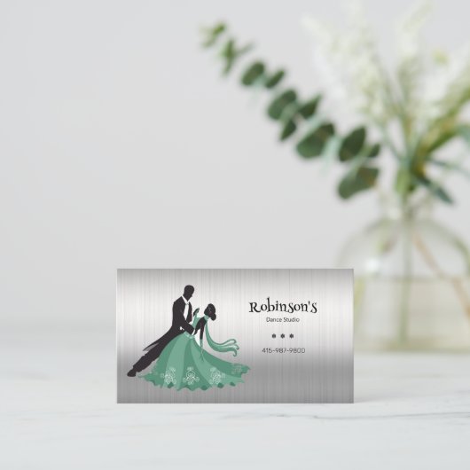 Carte De Visite Danse Instructeur Studio Danseuse Silhouette (Debout devant)
