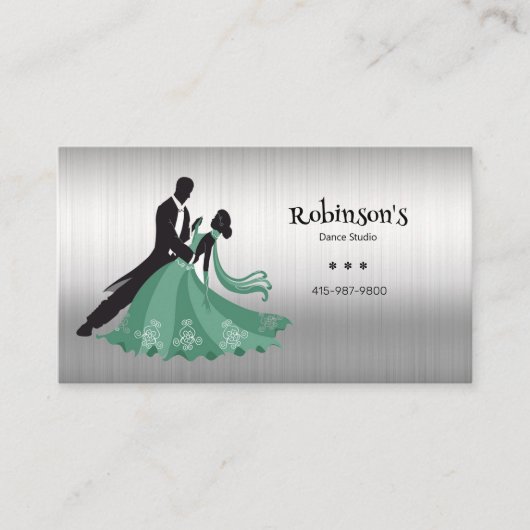 Carte De Visite Danse Instructeur Studio Danseuse Silhouette (Devant)
