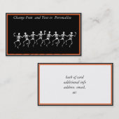 Carte De Visite Danse Skeleton Bones (Devant / Derrière)