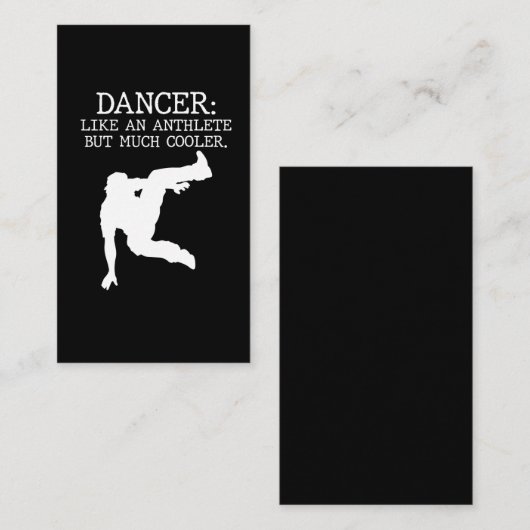 Carte De Visite Danser Considérant Dancer Cool Dancing Boy (Devant / Derrière)