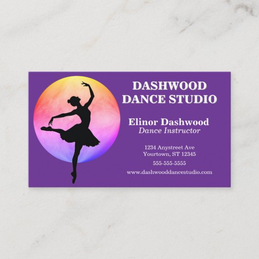 Carte De Visite Danseur avec Rainbow Light Dance Studio (Devant)