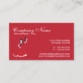 Carte De Visite danseur du crâne à sucre espagnol : rouge, noir et (Dos)