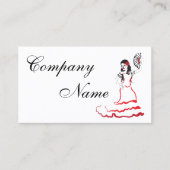 Carte De Visite danseur du crâne à sucre espagnol : rouge, noir et (Devant)