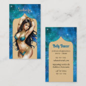 Carte De Visite Danseur du ventre Marocain bleu Turquoise (Devant / Derrière)