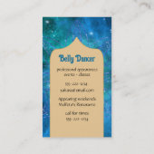 Carte De Visite Danseur du ventre Marocain bleu Turquoise (Dos)