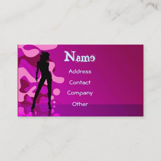 Carte De Visite Danseur En Rose Violet (Devant)