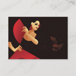 Carte De Visite Danseur espagnol de flamenco avec ventilateur. noi