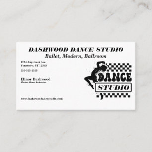 Carte De Visite Danseur Moderne avec Frame Dance Studio