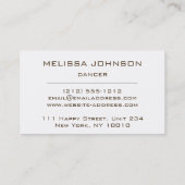 Carte De Visite Danseur personnalisé Panier d'affaires moderne (Dos)