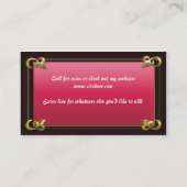 Carte De Visite danseur privé (Dos)