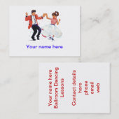 Carte De Visite Danseurs classiques de swing de rock des années (Devant / Derrière)