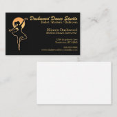 Carte De Visite Danseuse avec instructrice de studio de danse Gold (Devant / Derrière)