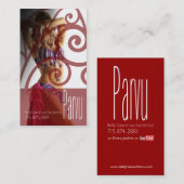 Carte De Visite Danseuse du ventre II, Bollywood, mode de Hindi (Devant / Derrière)