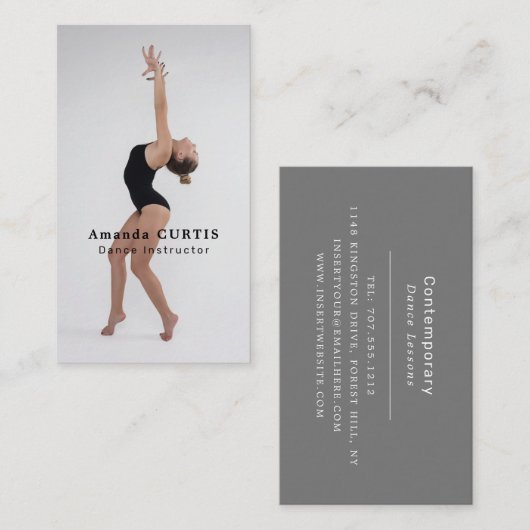Carte De Visite Danseuse, Instructrice de danse, danseuse (Devant / Derrière)