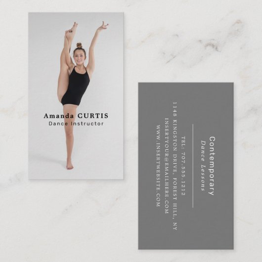 Carte De Visite Danseuse, Instructrice de danse, danseuse (Devant / Derrière)