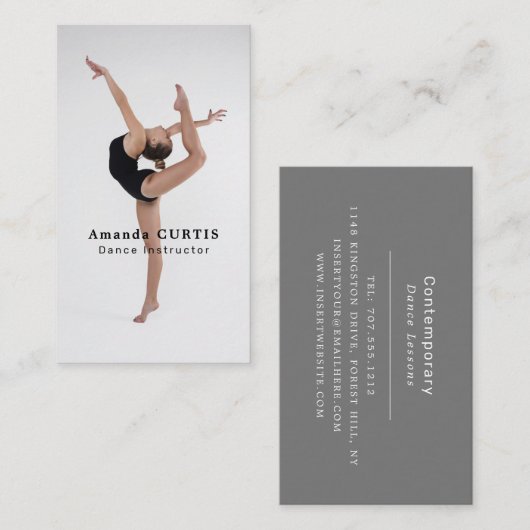 Carte De Visite Danseuse, Instructrice de danse, danseuse (Devant / Derrière)