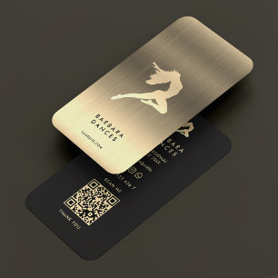 Carte De Visite Danseuse professionnelle Elégant Chorégraphe Or