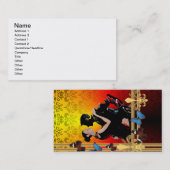 Carte De Visite Danseuse romantique de tango sur damask (Devant / Derrière)