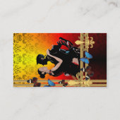 Carte De Visite Danseuse romantique de tango sur damask (Dos)