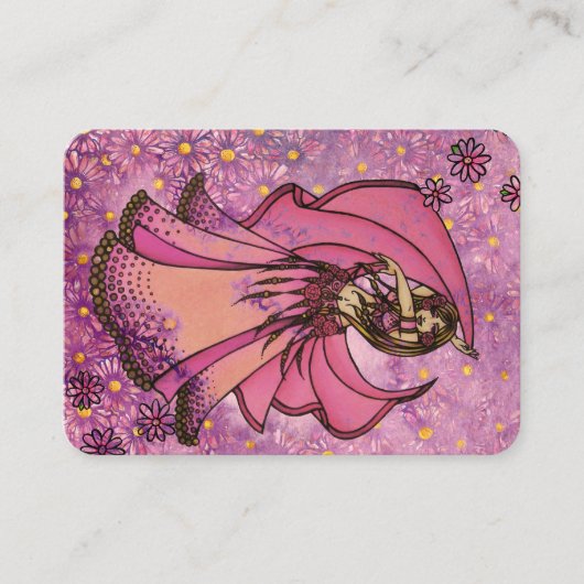Carte De Visite Danseuse Ventre Rose (Devant)