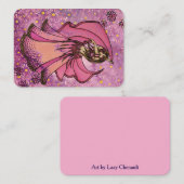 Carte De Visite Danseuse Ventre Rose (Devant / Derrière)