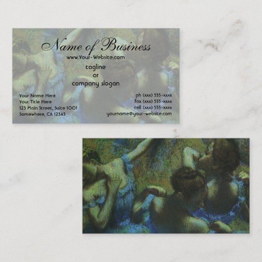 Carte De Visite Danseuses bleues par Edgar Degas (Devant / Derrière)